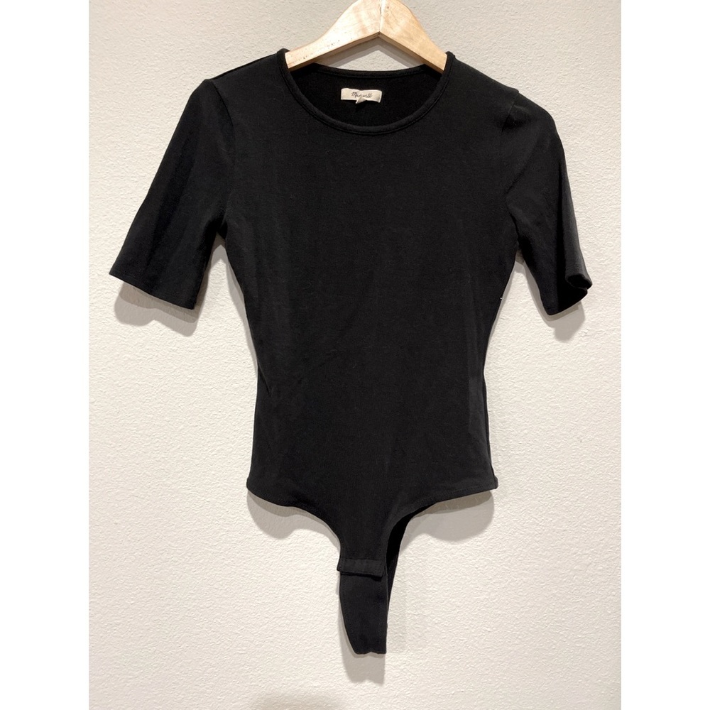 Madewell| Black Short Sleeve Thong Bodysuit| Small